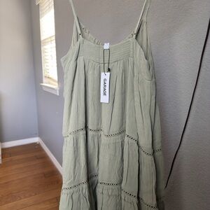 Garage Light Green Midi Dress